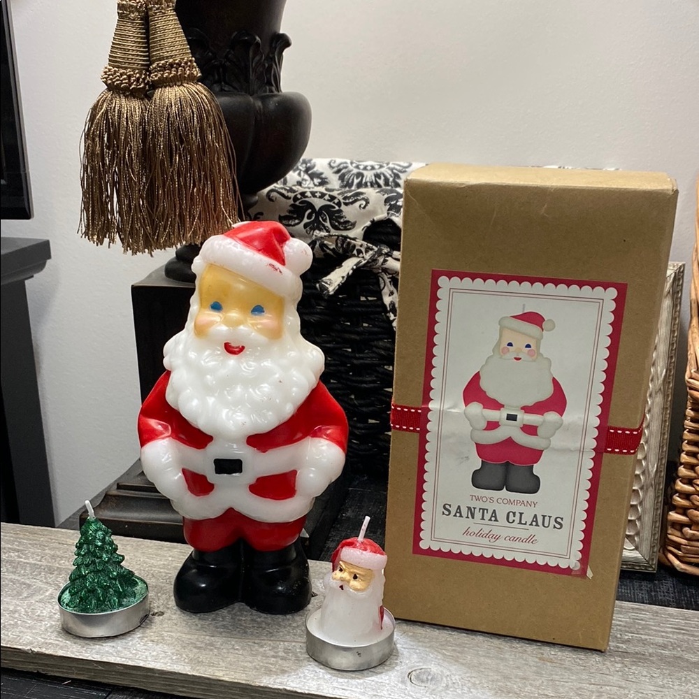 Two's Company Red and White Santa Claus Christmas Candle $ 2 Tea Light Candles!
